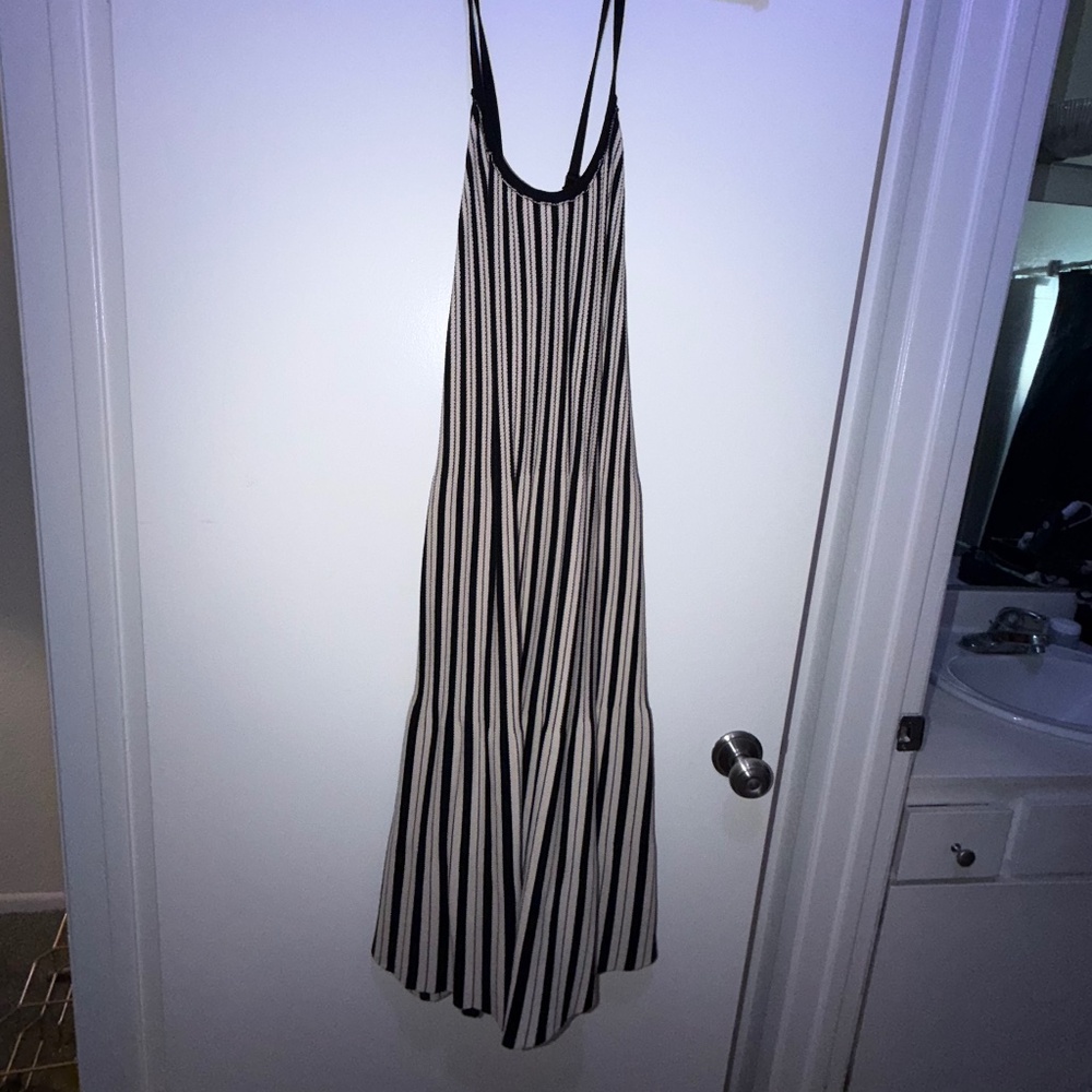 Black and white midi dress